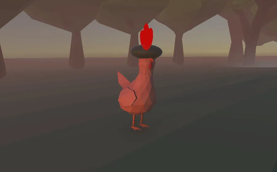 Una horda de gallinas rojas saliendo del bosque